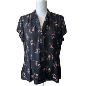 Silk Jones New York Floral Blouse Size 16